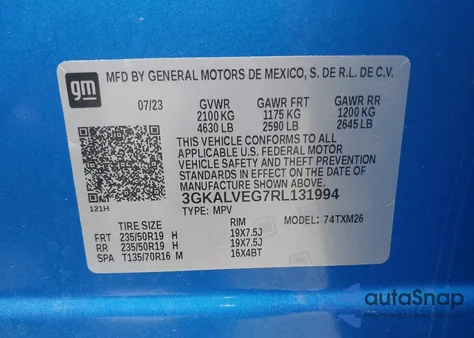 2024 GMC Terrain Awd Slt z USA, uszkodzony, nr VIN 3GKALVEG7RL131994